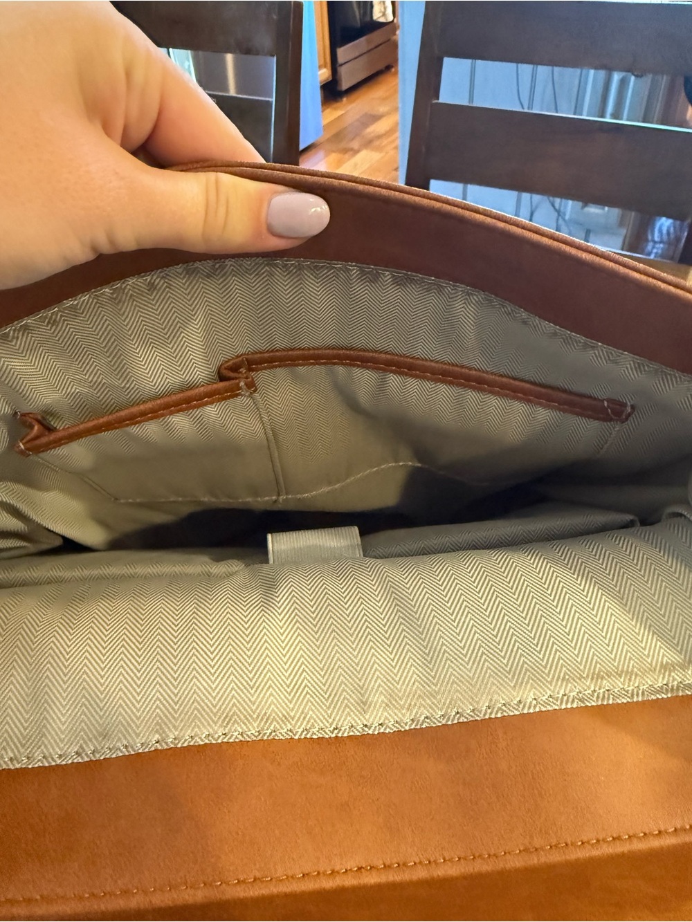 Tan Leather-Style Backpack - Picture 4 of 8